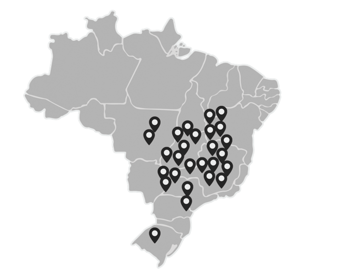 Representação visual do mapa do Brasil, destacando as diferentes regiões onde estamos localizado.