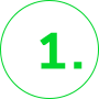 Ilustração do número 1 verde com bordas arredondadas em formato de lista.