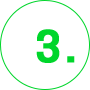 Ilustração do número 3 verde com bordas arredondadas em formato de lista.