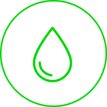 Aqui temos o ícone de uma cota verde com bordas arredondadas, representando o fluxo ou a quantidade de um líquido.