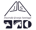 A imagem apresenta o logotipo da renomada Empresa Fazenda Granja Santiago referência no setor Agropecuário.